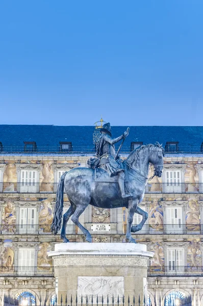 Felipe III en la Plaza Mayor de Madrid, España . —  Fotos de Stock
