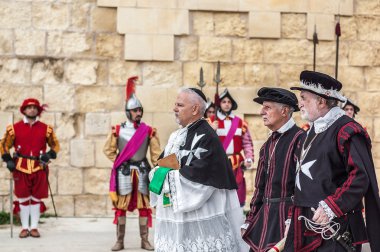 içinde Guardia törende st. jonh's cavalier, birgu, malta.