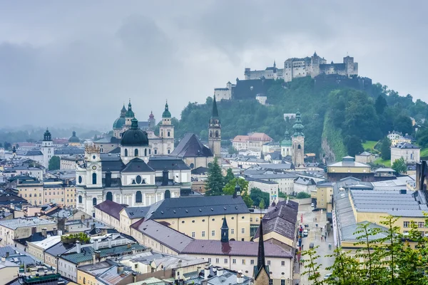 Salzburg z Monchsberg, Austria — Zdjęcie stockowe