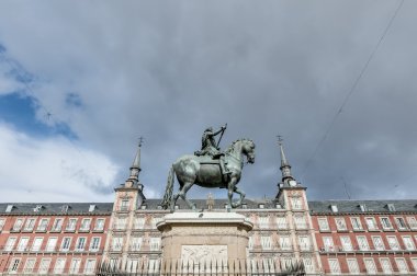 Philip III Plaza Mayor Madrid, İspanya.