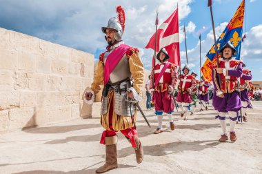 içinde Guardia törende st. jonh's cavalier, birgu, malta.