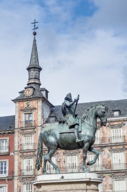 Philip III Plaza Mayor Madrid, İspanya.