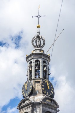 Munttoren Kulesi Amsterdam, Hollanda.