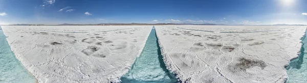 Bandiera sulle Salinas Grandes a Jujuy, Argentina . — Foto Stock