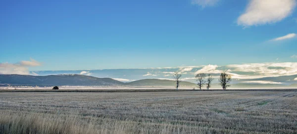 Zon opkomt schuchter over Gallocanta lagune in, Spanje — Stockfoto