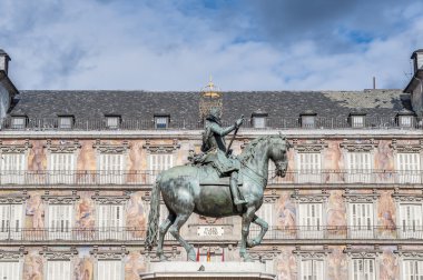 Philip III Plaza Mayor Madrid, İspanya.