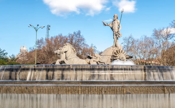 Fountain of Neptune in Madrid, Spain. — Stock Photo, Image