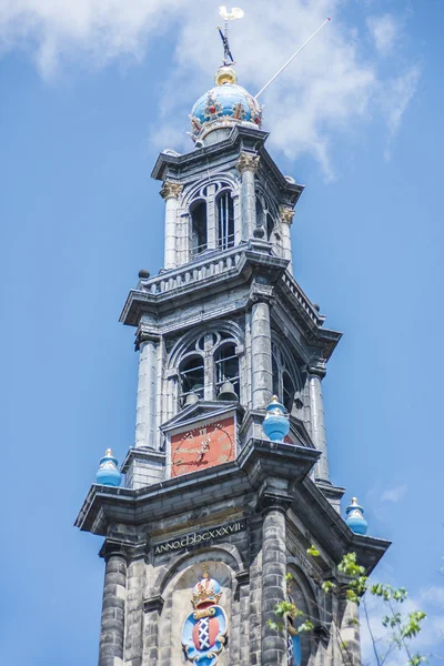 Zachodni Kościół w Amsterdam, Holandia. — Zdjęcie stockowe