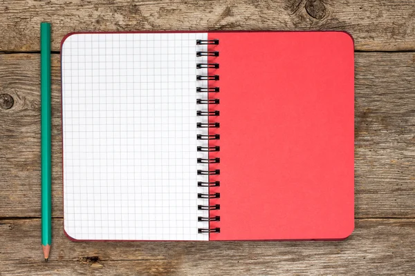 Blank spiral notebook with pencil. — Stock Photo, Image