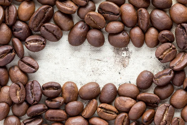 Kávová zrna rámec. — Stock fotografie
