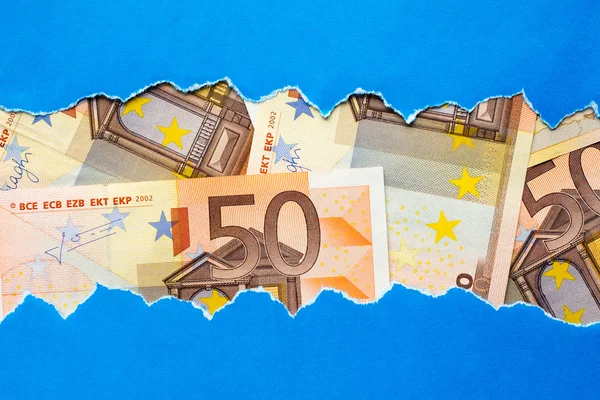 Fünfzig Euroscheine in Papier-frame — Stockfoto