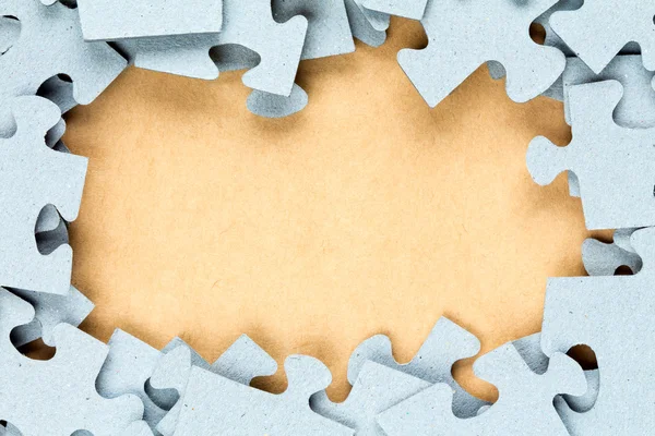 Moldura puzzle azul. — Fotografia de Stock
