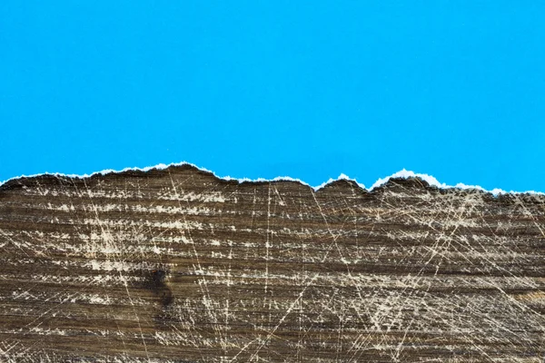 Blauw papier en hout — Stockfoto