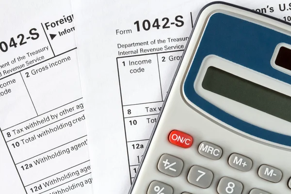 Preenchendo o formulário de imposto — Fotografia de Stock