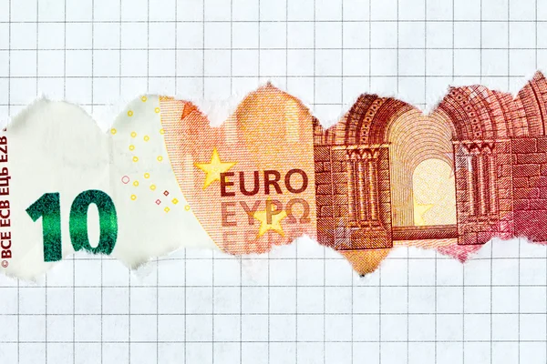 Zehn Euro in Karopapier frame — Stockfoto