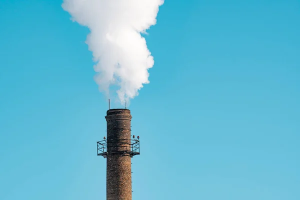 Pipe White Smoke Background Blue Sky — Stock Photo, Image