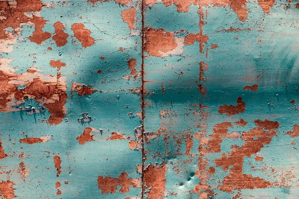 Old Metal Painted Blue Rust Chipped Can Used Background —  Fotos de Stock