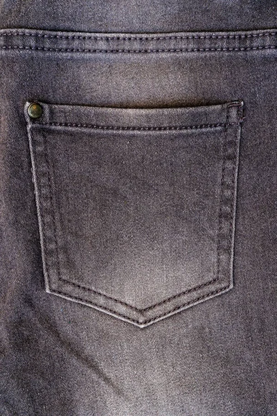 Black Jeans Denim Texture Back View Pocket — Stock Photo, Image