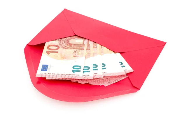Roter Umschlag mit Geld — Stockfoto