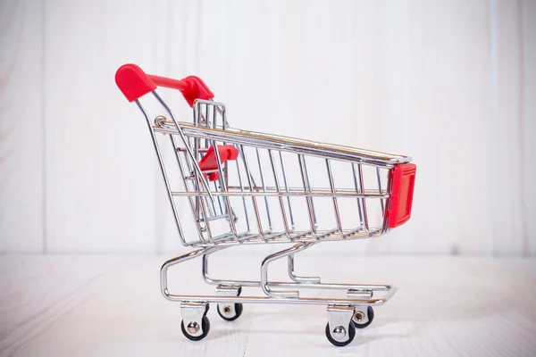 Side view of empty shopping cart — Stock Photo, Image