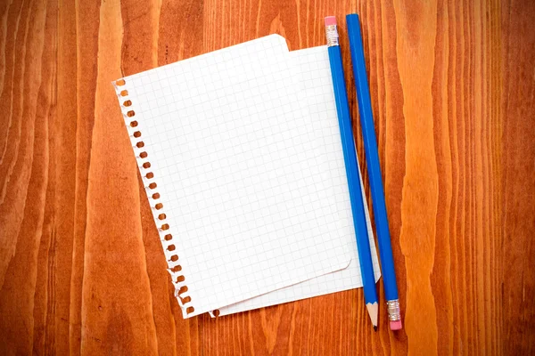 Blank paper  with a pencils — Stock Photo, Image