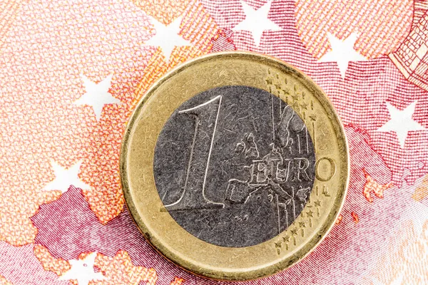 Κέρμα του ευρώ Ευρώπη χάρτη — Φωτογραφία Αρχείου