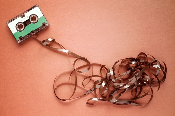 Cassette  on red background — Stock Photo, Image