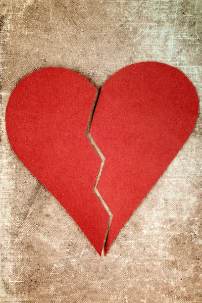 Close up of paper broken heart — Stock Photo, Image