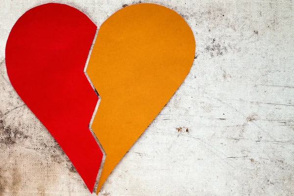Red and yellow parts of heart — Stock Photo, Image