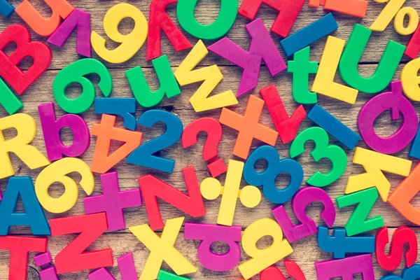 Colorful numbers and alphabet letters — Stock Photo, Image