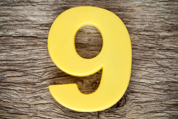 Yellow number nine — Stock Photo, Image
