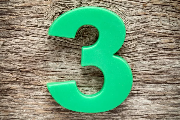 Green number three — Stock Photo, Image