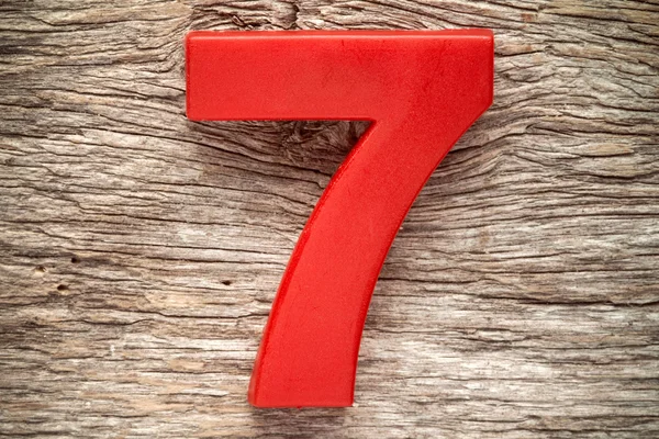 Red number seven — Stock Photo, Image