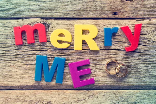 Tekst Merry me — Zdjęcie stockowe