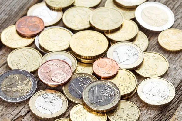 Pile of European currency coins — Stock Photo, Image