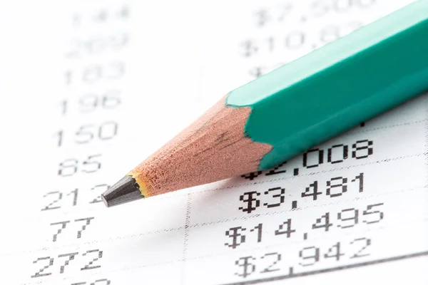 Pencil and financial chart — Stock Photo, Image