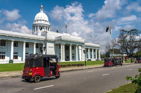 COLOMBO, SRI LANKA FEBRUARY 27 2015: Tuk Tuk in a city street in Colombo, Sri Lanka on 27 Feb, 2015
