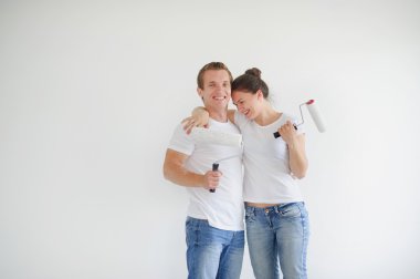 Young people have finished painting the walls