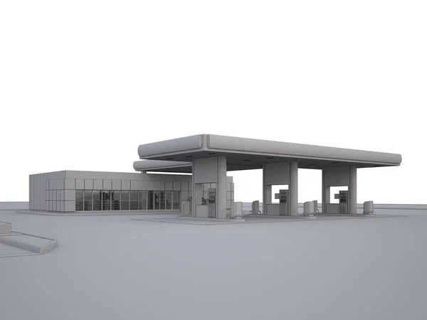 Gas tanken station in grijze kleur — Stockfoto