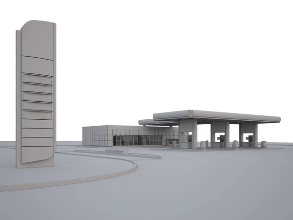 Gasa tanka station i grå färg Royaltyfria Stockbilder
