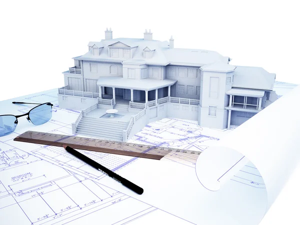 3D bina mimari çizim ile