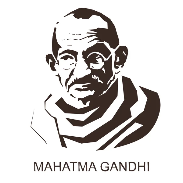 Siluet Mahatma Gandhi - Stok Vektor