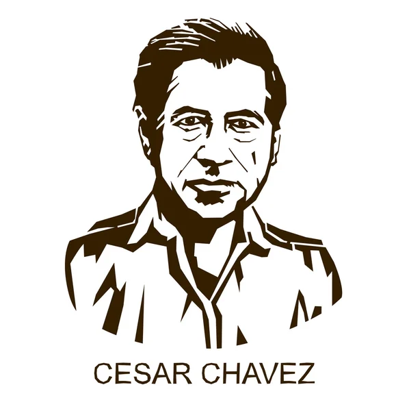 Siluet Cesar E. Chavez — Stok Vektör