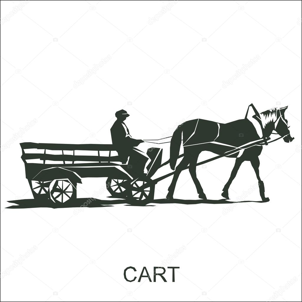 Silhouette horse and carriage Silhouette horse and carriage with