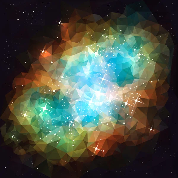 Nebuloasa spaţială adâncă. Low Poly . — Vector de stoc