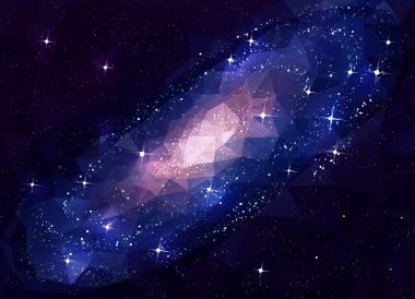 Derin uzay gökada Andromeda. Düşük Poli.
