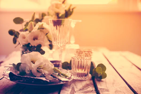 夏季婚礼餐桌装饰 — 图库照片