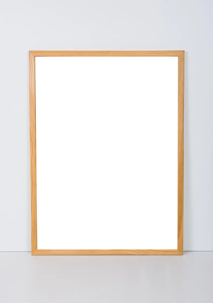 Prázdný dřevěný rám, maketa vnitřní plakát — Stock fotografie
