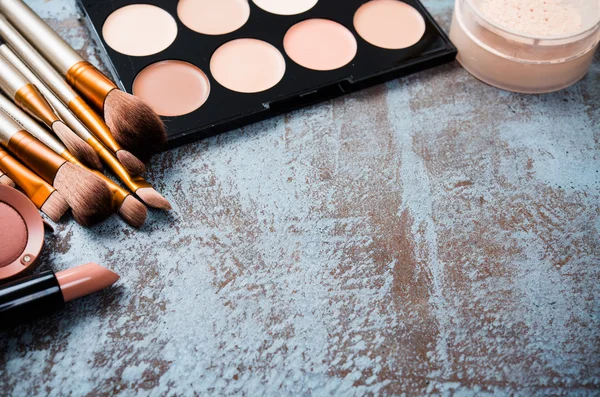 Professionele make-up borstels en tools collectie, make-up produc — Stockfoto