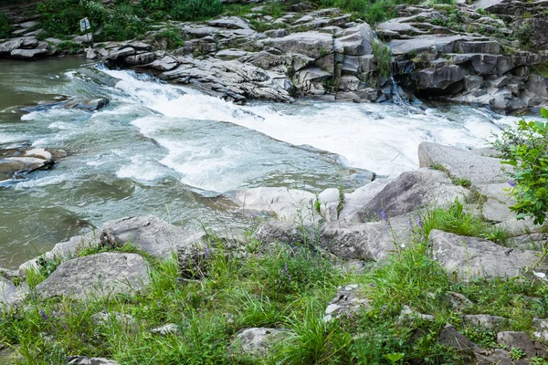 La corriente de un río de montaña en las montañas Cárpatos —  Fotos de Stock